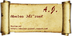 Abeles József névjegykártya